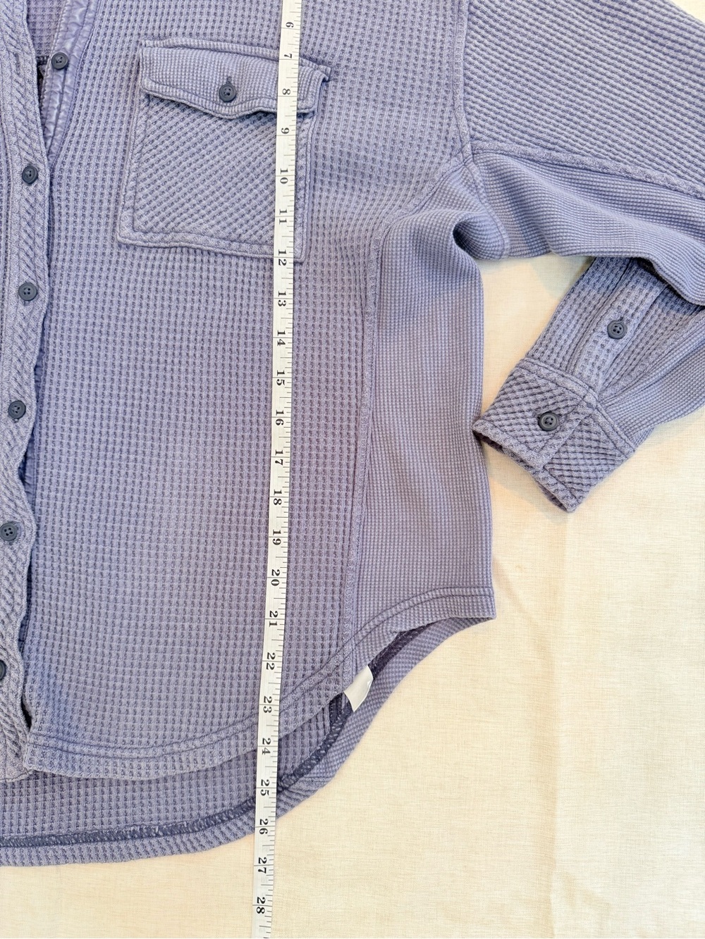 Aerie Lavender Waffle Knit Button Front XS - Picture 3 of 8